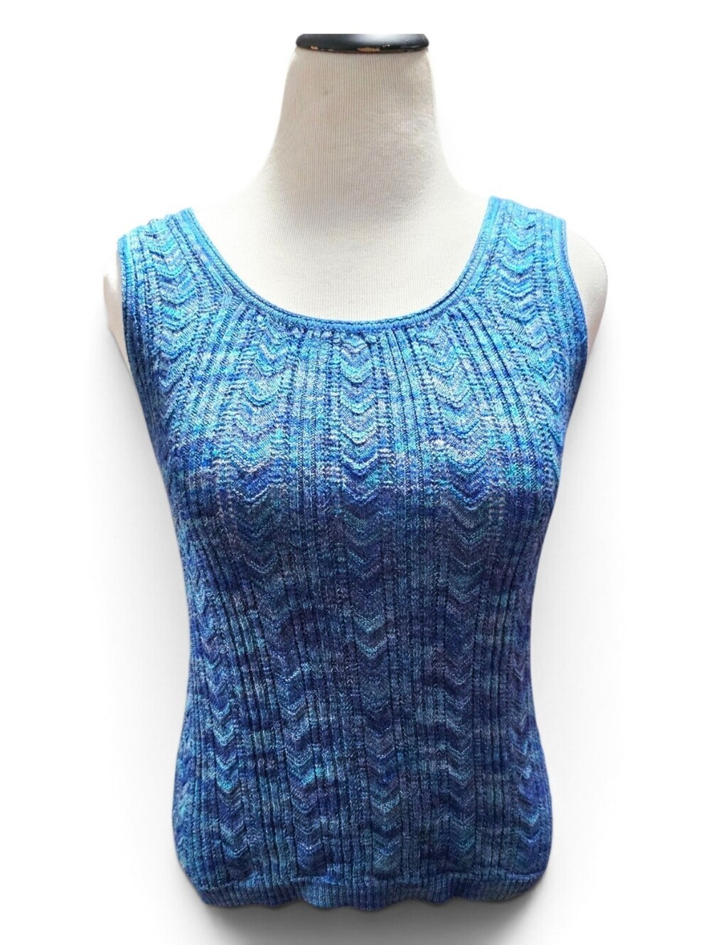 Sleeveless Pointelle Sweater- Size L